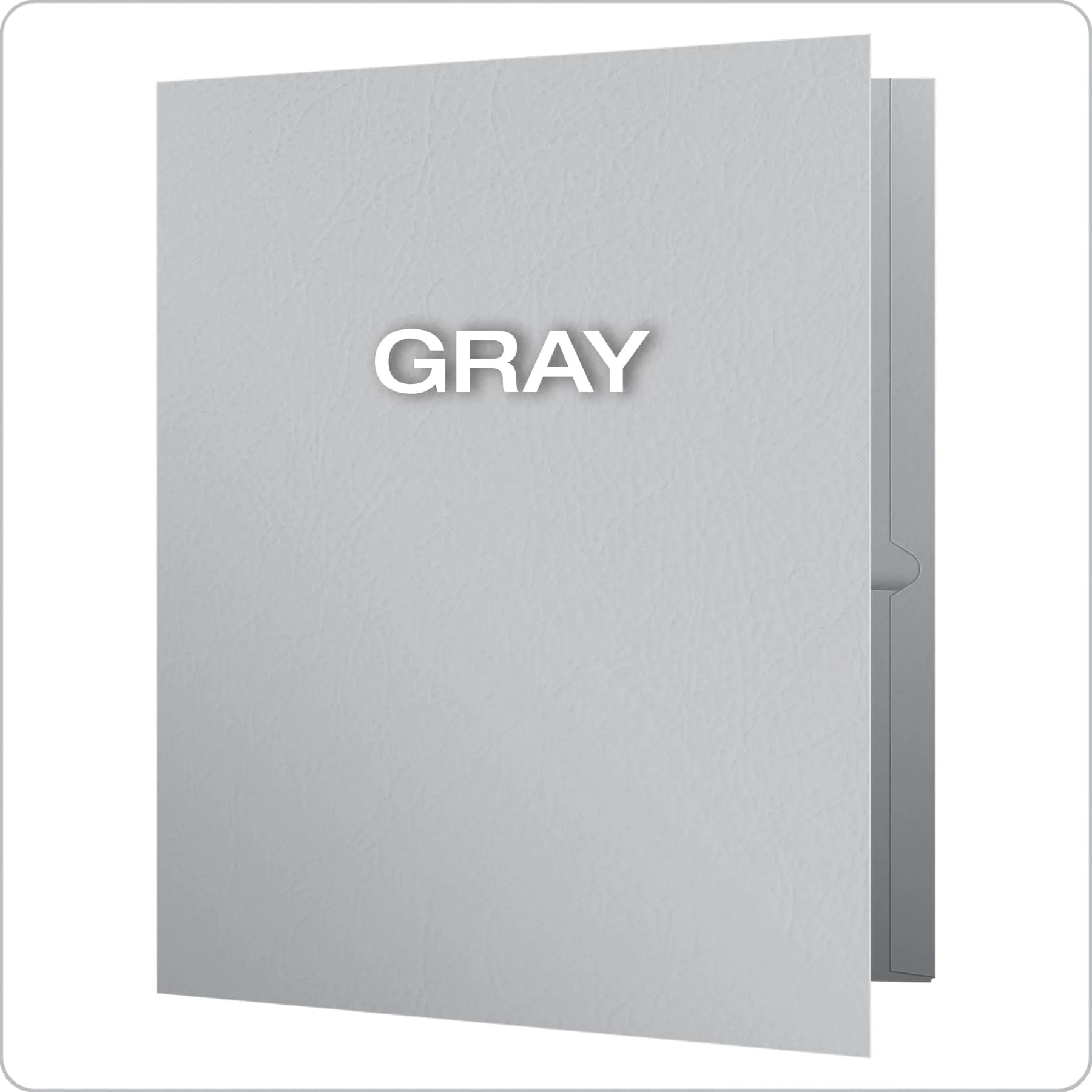 Oxford Twin-Pocket Folders with Business Card Holder, Letter Size, Gray, Box of 25 | Textured Paper for Durable Organization - view 4
