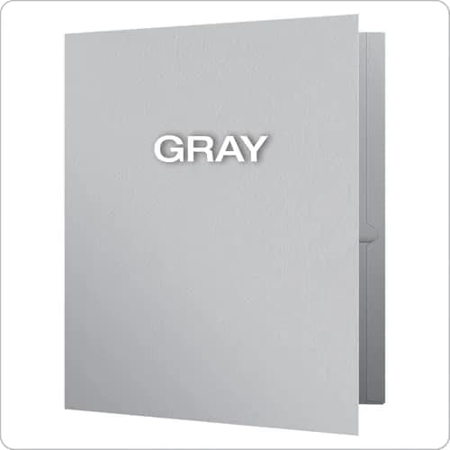 Oxford Twin-Pocket Folders, Letter Size, Gray, Box of 25 | Textured Paper, Holds 100 Sheets - view 4