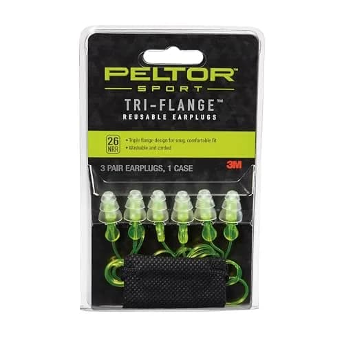 Peltor Sport Tri-Flange Corded Reusable Earplugs 3-Pairs | 26dB Noise Reduction thumbnail 1