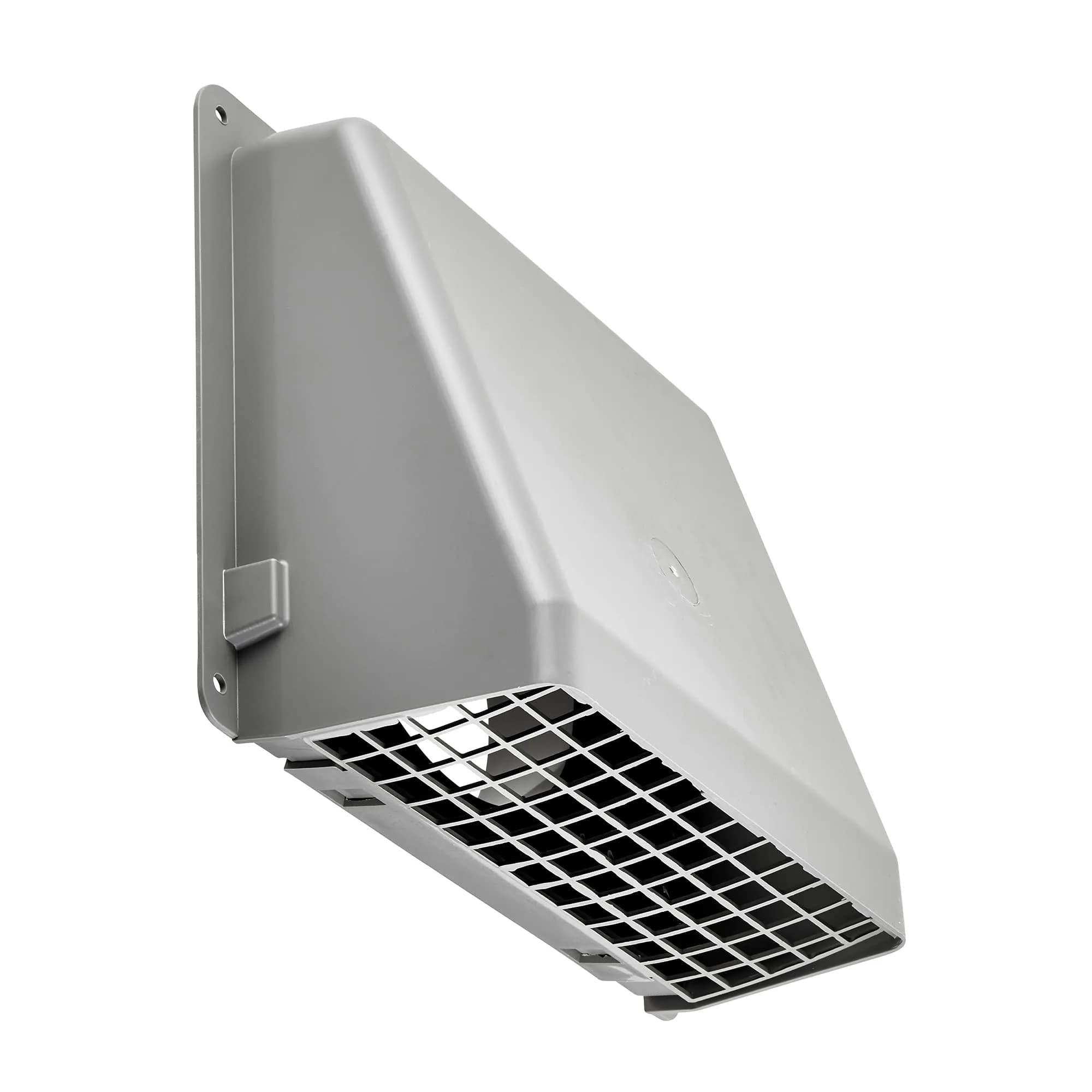 Lambro 351G/351GR 6-Inch Plastic Wall Cap with Damper | Gray, Spring Controlled, USA-Sourced — Gray