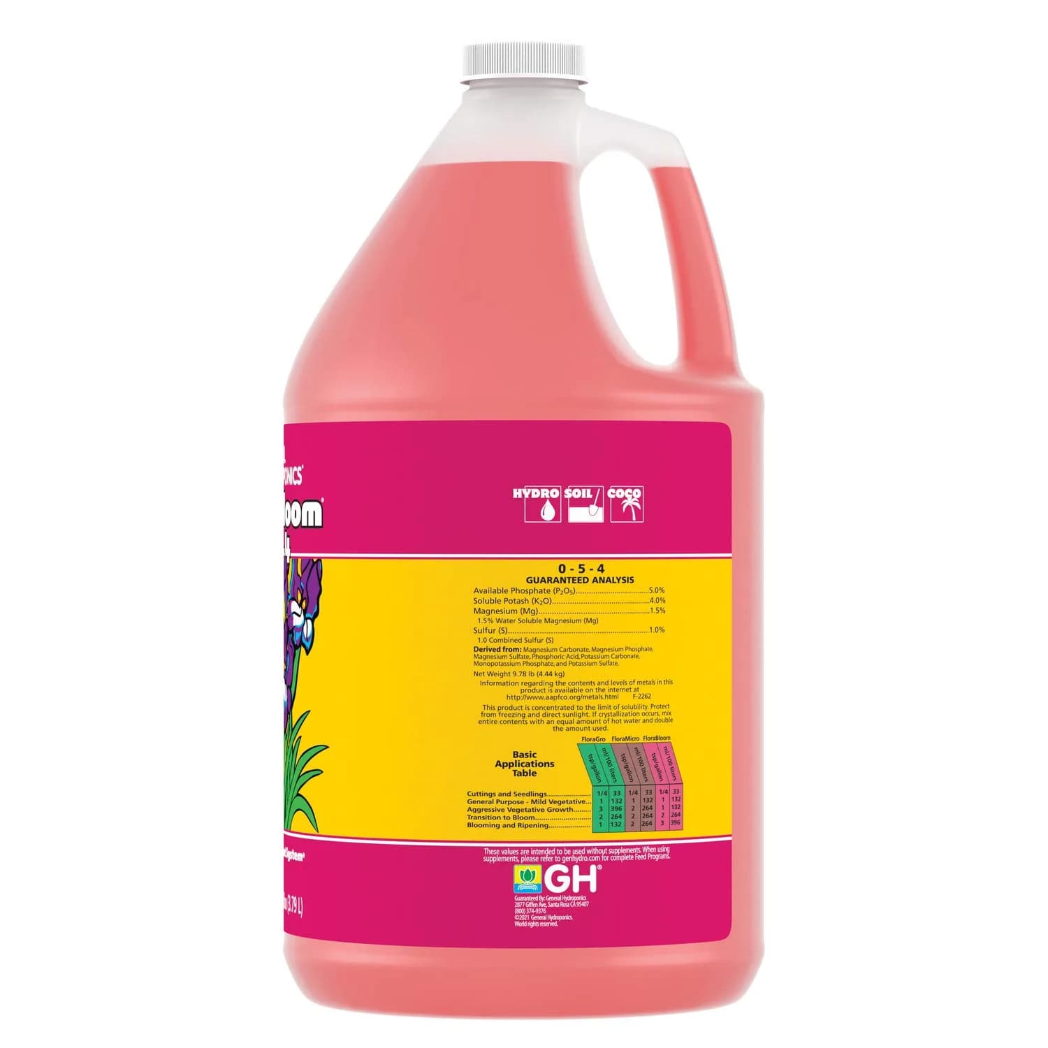 General Hydroponics FloraBloom Liquid Nutrient 3.78 L (1 Gallon) | Flower & Fruit Development - view 3
