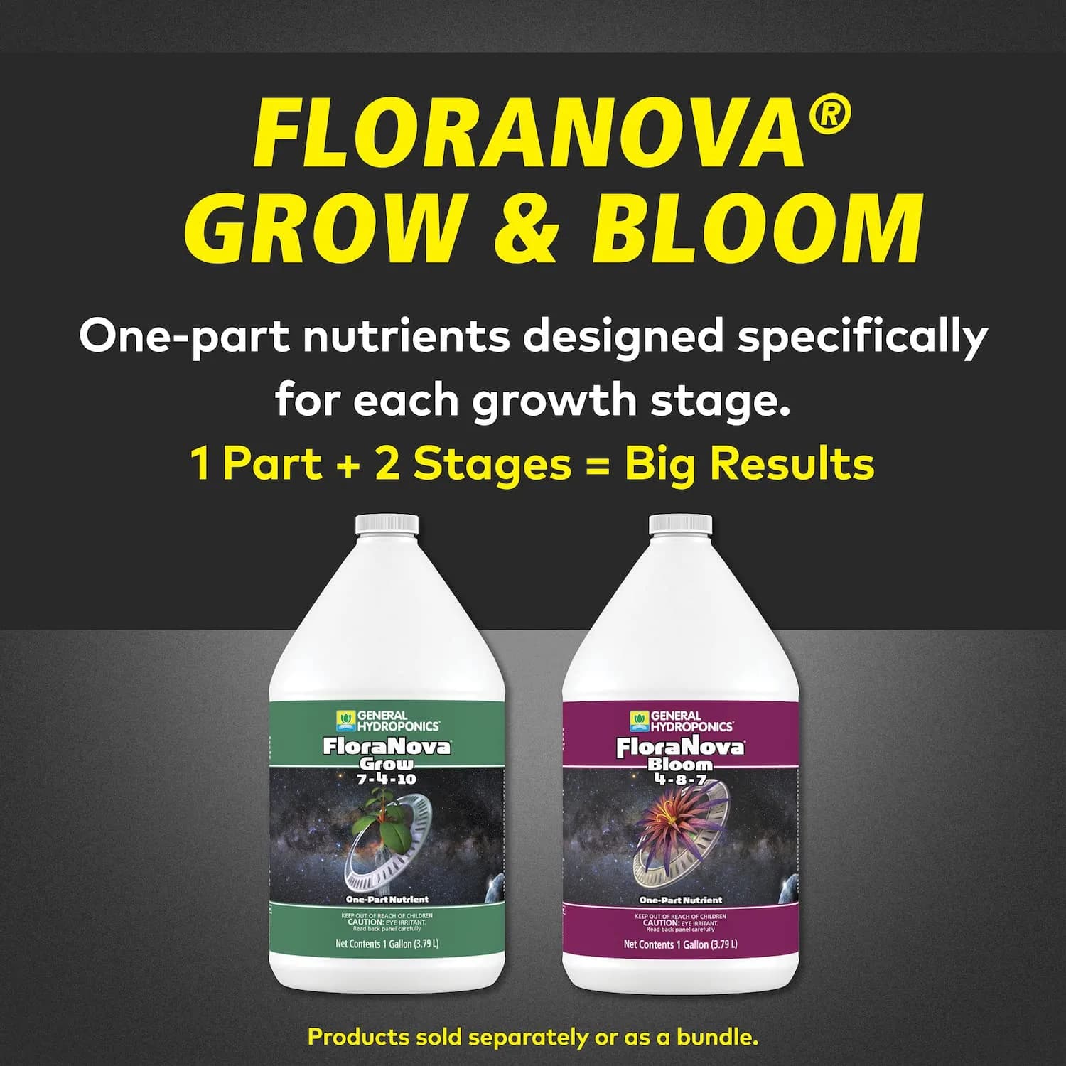General Hydroponics HGC718805 FloraNova Grow 7-4-10, Robust Strength of Dry Fertilizer But in Rapid Liquid Form, Use for Hydroponics, Soilless Mixtures, Containers & Garden Grown Plants, 1-Gallon thumbnail 2
