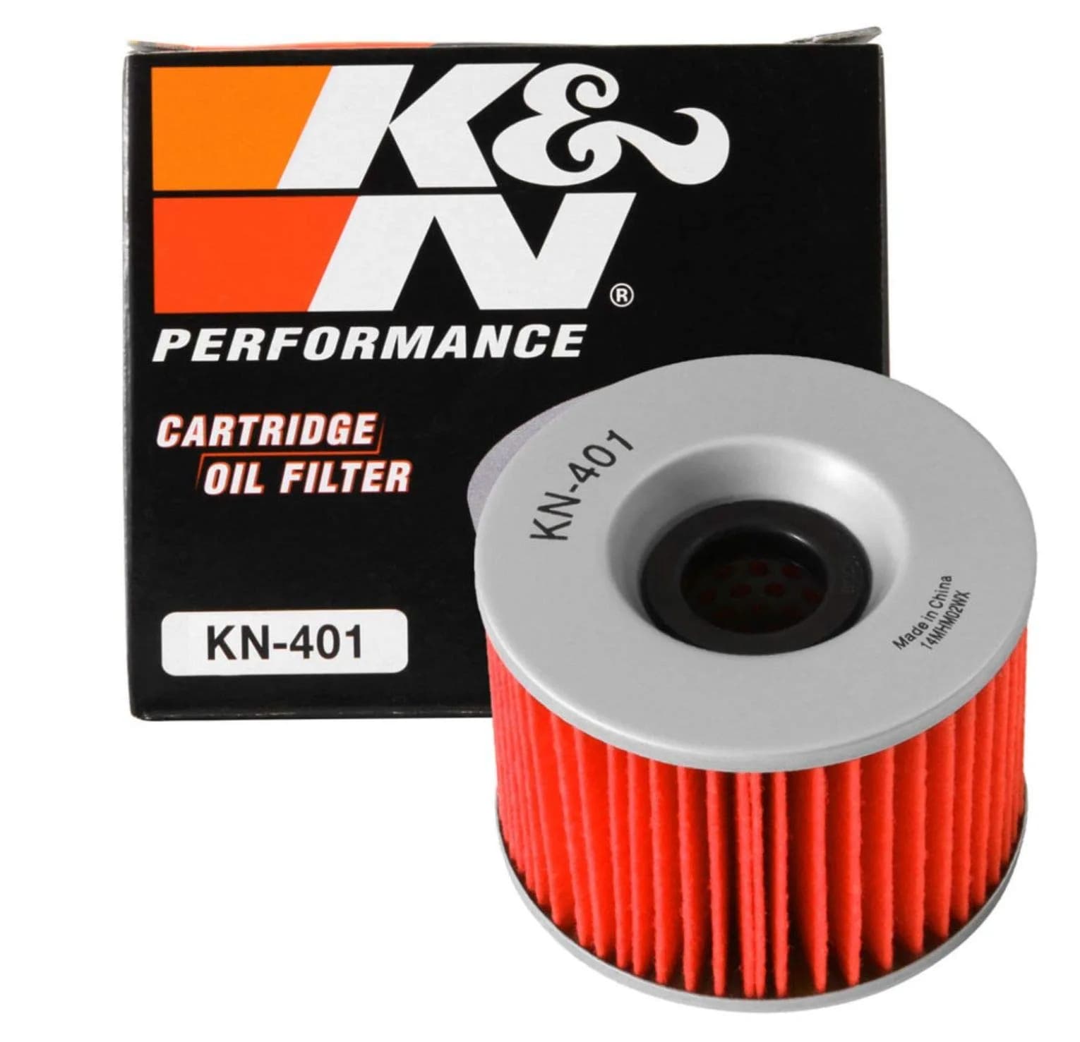 K&N KN-401 High Performance Premium Oil Filter | 81mm (3.19in) x 71mm (2.80in) — Black/Red