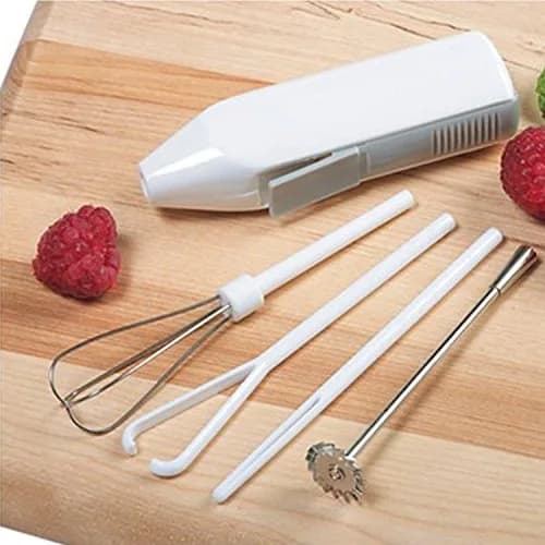 Norpro Cordless Mini Mixer, 5 Piece Set, White, 10cm (3.9in) x 4cm (1.6in) x 2.5cm (1in) thumbnail 4