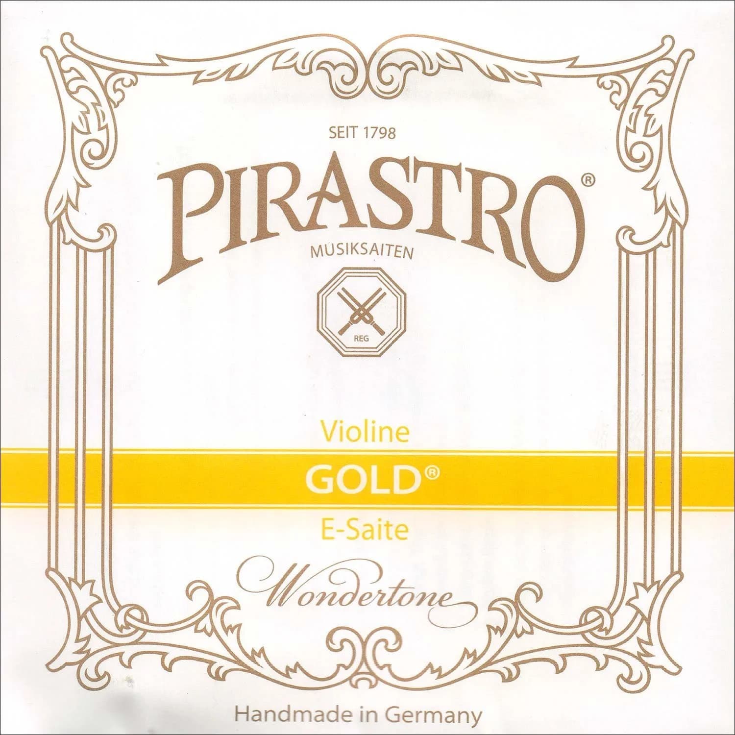 Pirastro Gold Label 4/4 Violin E String - Medium - Steel - Ball End | Full Sound & High Volume for Orchestral Use — Silver