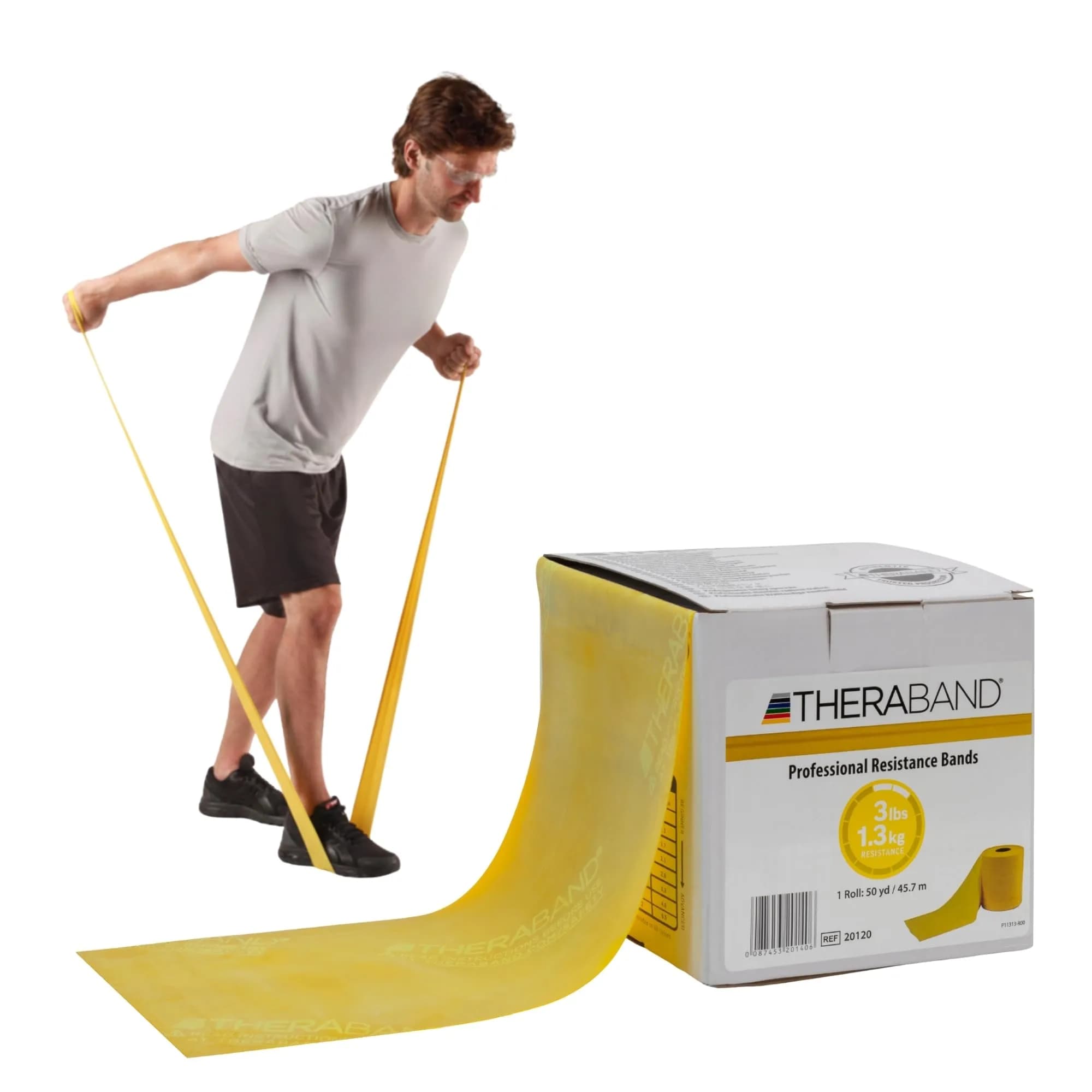 THERABAND Resistance Band, Exercise, Workout, Physical Therapy, Yellow | 50 Yard Latex Band for Flexibility & Rehab — Yellow | Light