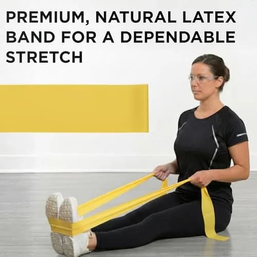 THERABAND Resistance Band, Exercise, Workout, Physical Therapy, Yellow | 50 Yard Latex Band for Flexibility & Rehab thumbnail 4