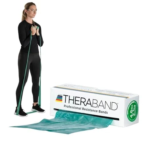 THERABAND Resistance Bands, Latex Exercise & Rehab Band, Green - Heavy | Portable 6 Yard System thumbnail 1