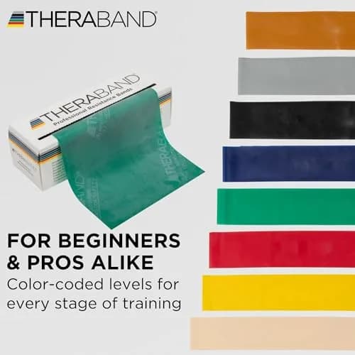 THERABAND Resistance Bands, Latex Exercise & Rehab Band, Green - Heavy | Portable 6 Yard System thumbnail 7