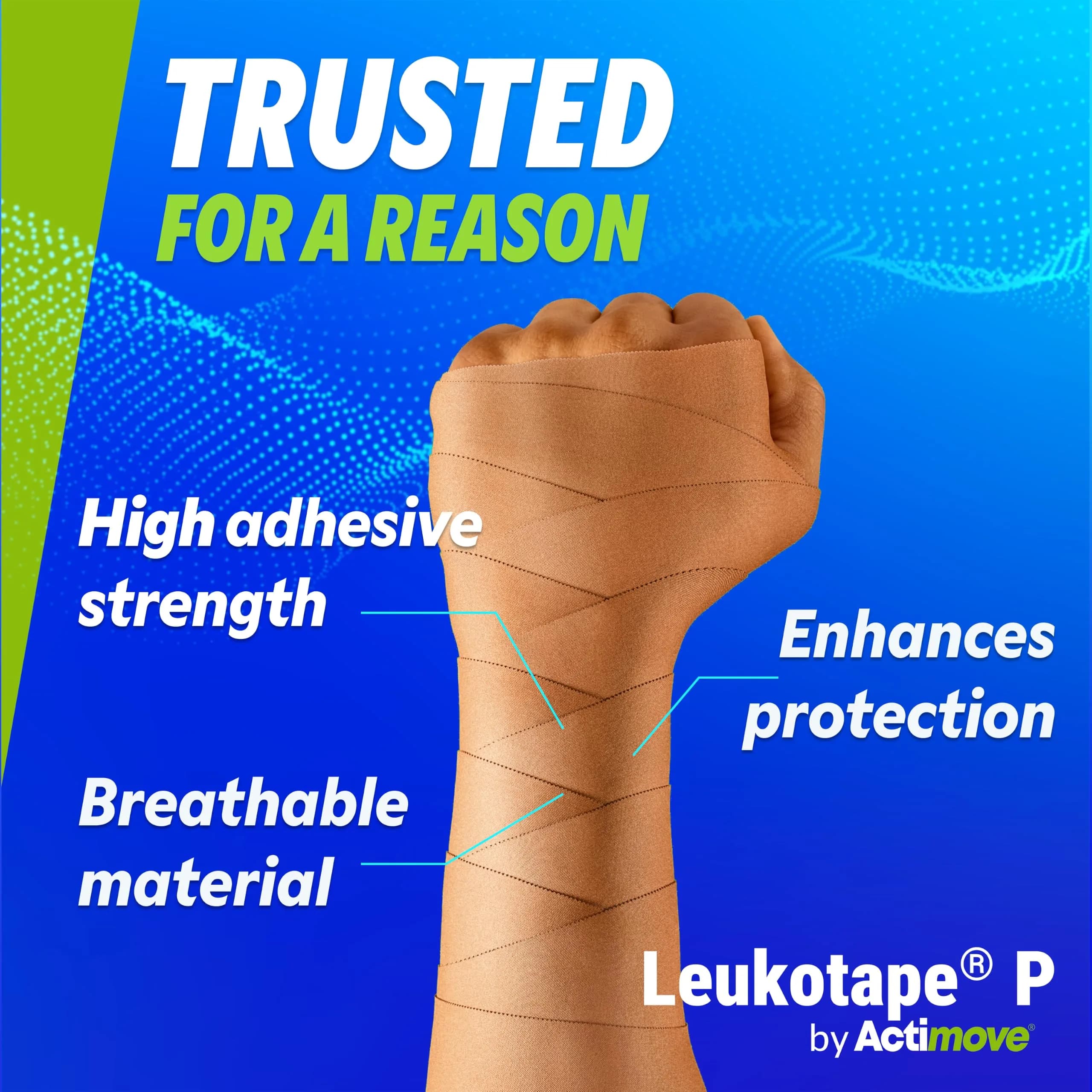 Leukotape P Adhesive Strapping Tape 3.8cm x 13.7m (1.5 in x 15 yds) | Rigid Support for Sports Injuries - view 6