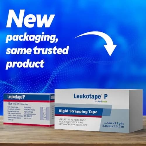 Leukotape P Adhesive Strapping Tape 3.8cm x 13.7m (1.5 in x 15 yds) | Rigid Support for Sports Injuries thumbnail 2