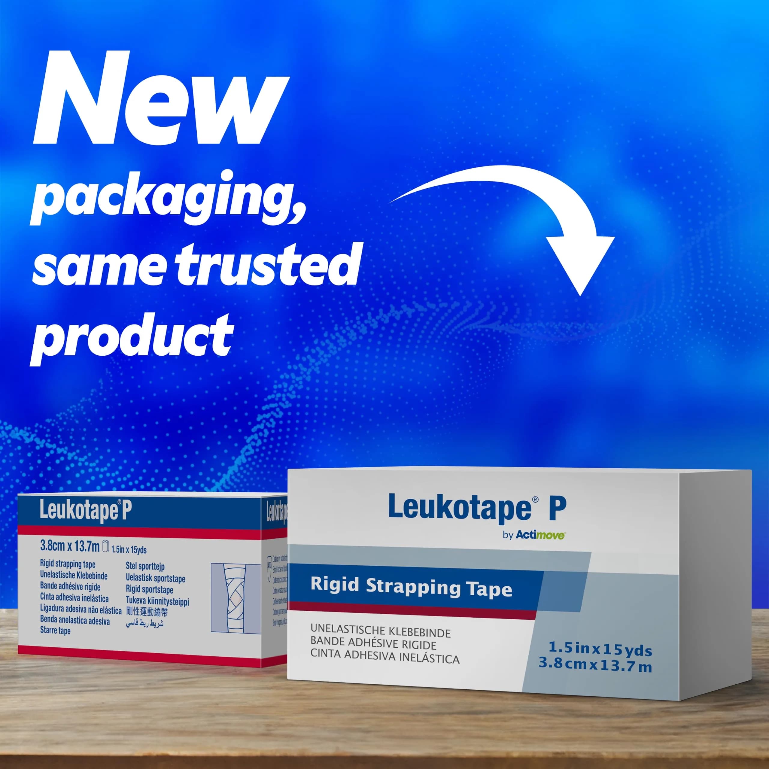 Leukotape P Adhesive Strapping Tape 3.8cm x 13.7m (1.5 in x 15 yds) | Rigid Support for Sports Injuries - view 2