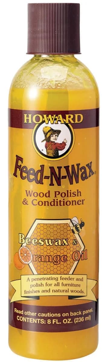 Howard Feed-N-Wax 8 Fl Oz Orange Scented Wood Polish & Conditioner | Enhances Natural Grain & Protects Wood - main product image