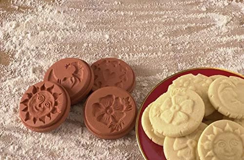 JBK Pottery Terra Cotta Cookie Stamps Set of 3 | Moon & Celestial Designs for Baking thumbnail 3