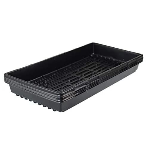 Living Whole Foods 5 Pack of Durable Black Plastic Growing Trays 21" x 11" x 2" | Reusable, Drain Holes for Seedlings & Wheatgrass thumbnail 1