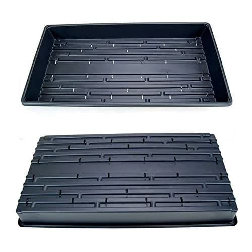Living Whole Foods 5 Pack of Durable Black Plastic Growing Trays 21" x 11" x 2" | Reusable, Drain Holes for Seedlings & Wheatgrass thumbnail 2