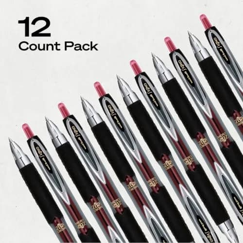 Uni-Ball 207 Gel Pens, Red Ink, 0.5mm Micro Point, Retractable, 12 Count | Precise, Water-Resistant Writing thumbnail 8