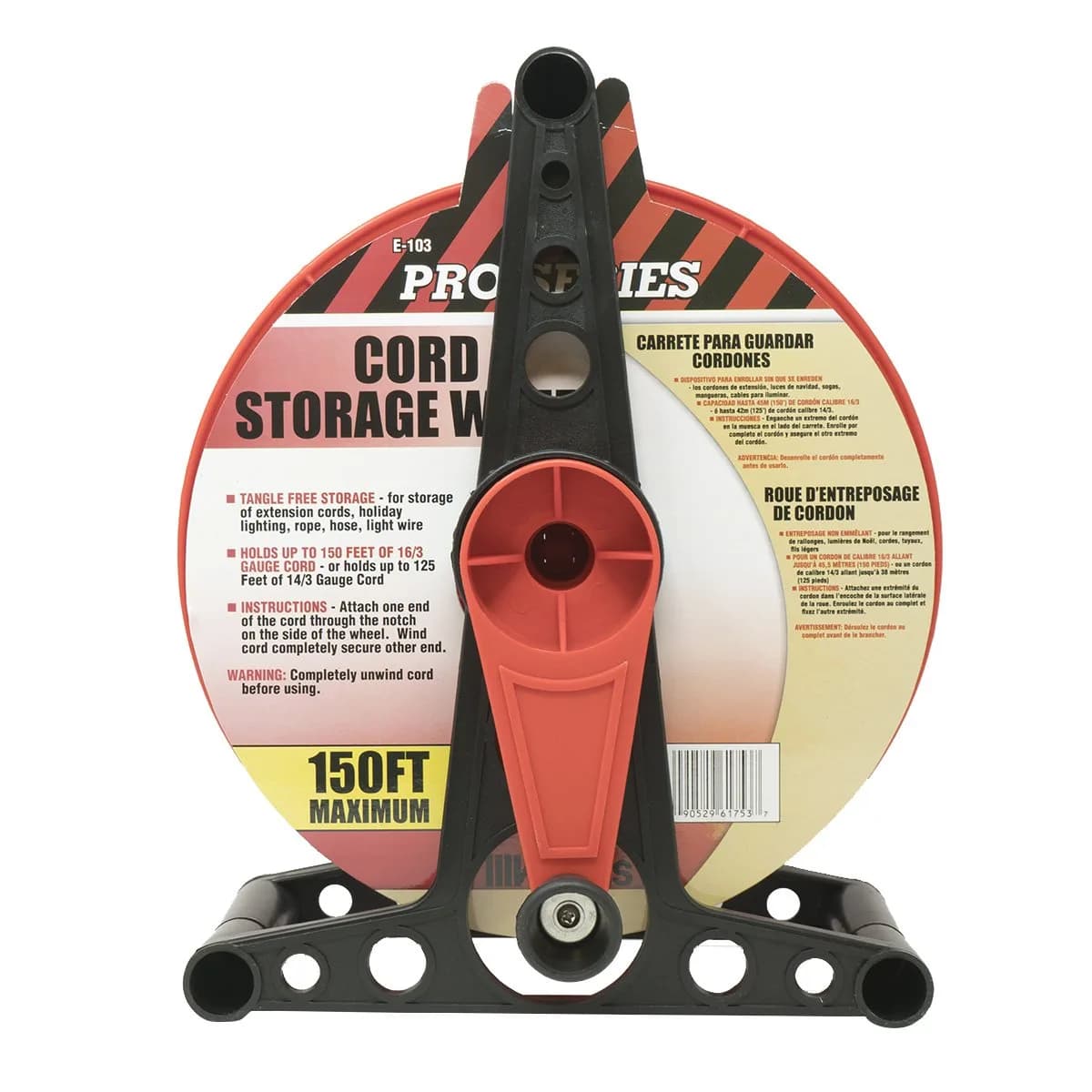 Woods Extension Cord Storage Reel with Stand - 150 ft Capacity, Red & Black | Tangle-Free Indoor/Outdoor Cord Management - view 2