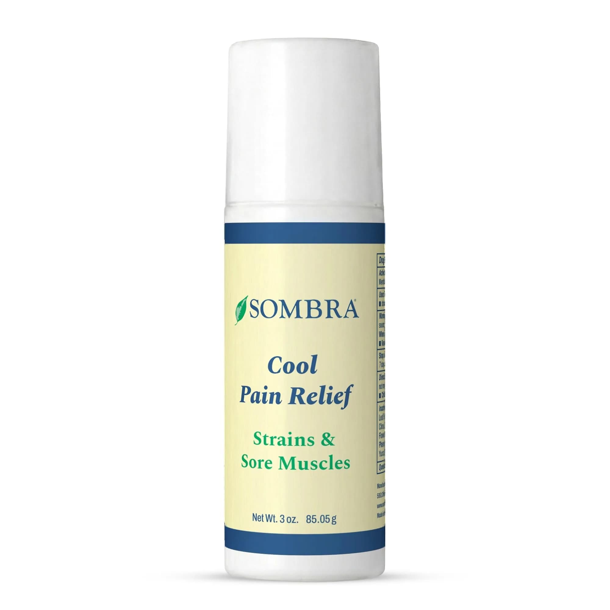 Sombra Cool Pain Relief 3 oz Roll-On for Sore Muscles & Muscle Recovery | Instant Cooling Relief for Active Lifestyles — 3 Ounce Roll-On