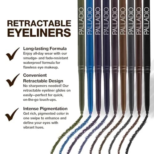 Palladio Retractable Waterproof Eyeliner 1 Count | Smudge Proof Long Lasting Application thumbnail 5