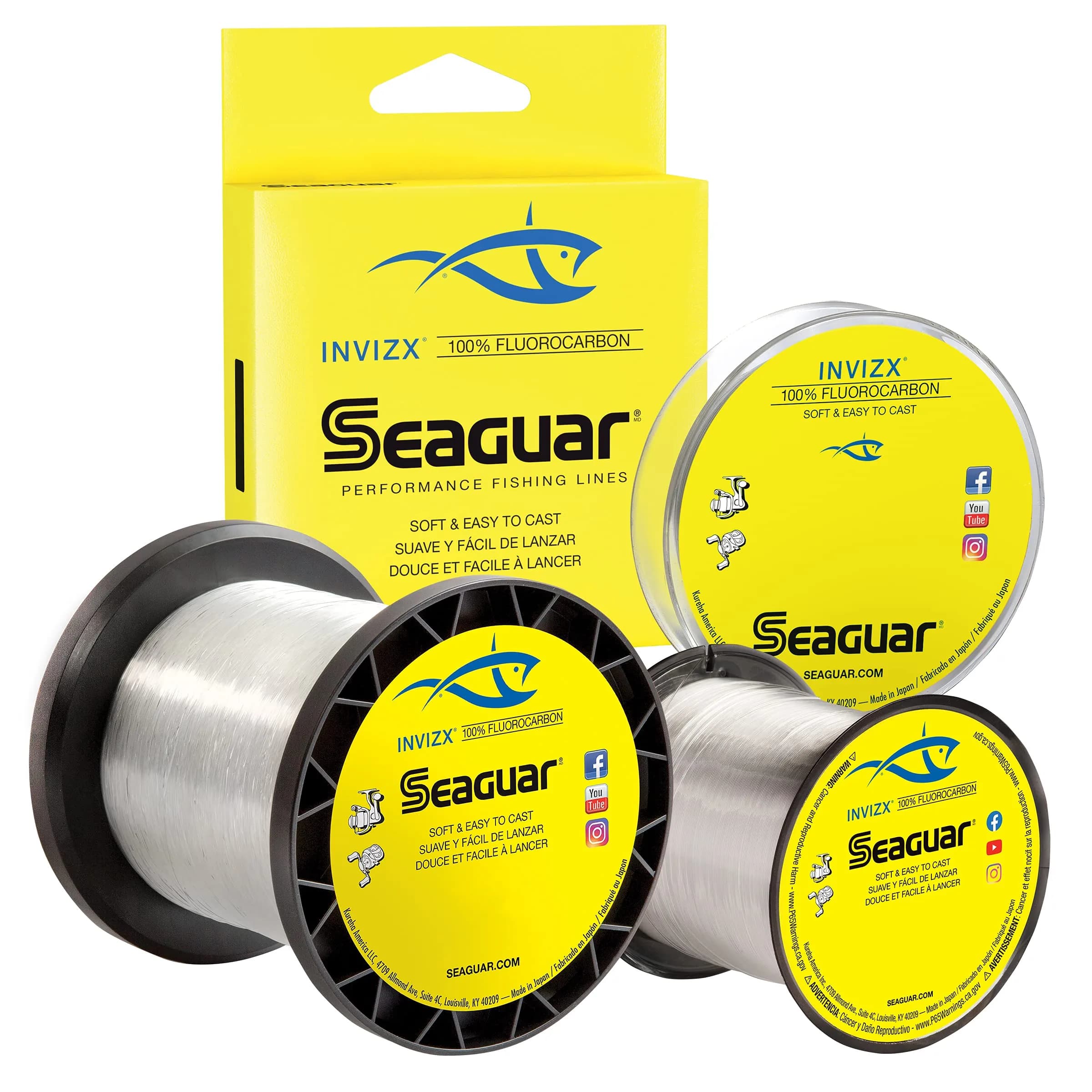 Seaguar Invizx Freshwater 100% Fluorocarbon Fishing Line 8lbs | Virtually Invisible, Low Memory, 200yds