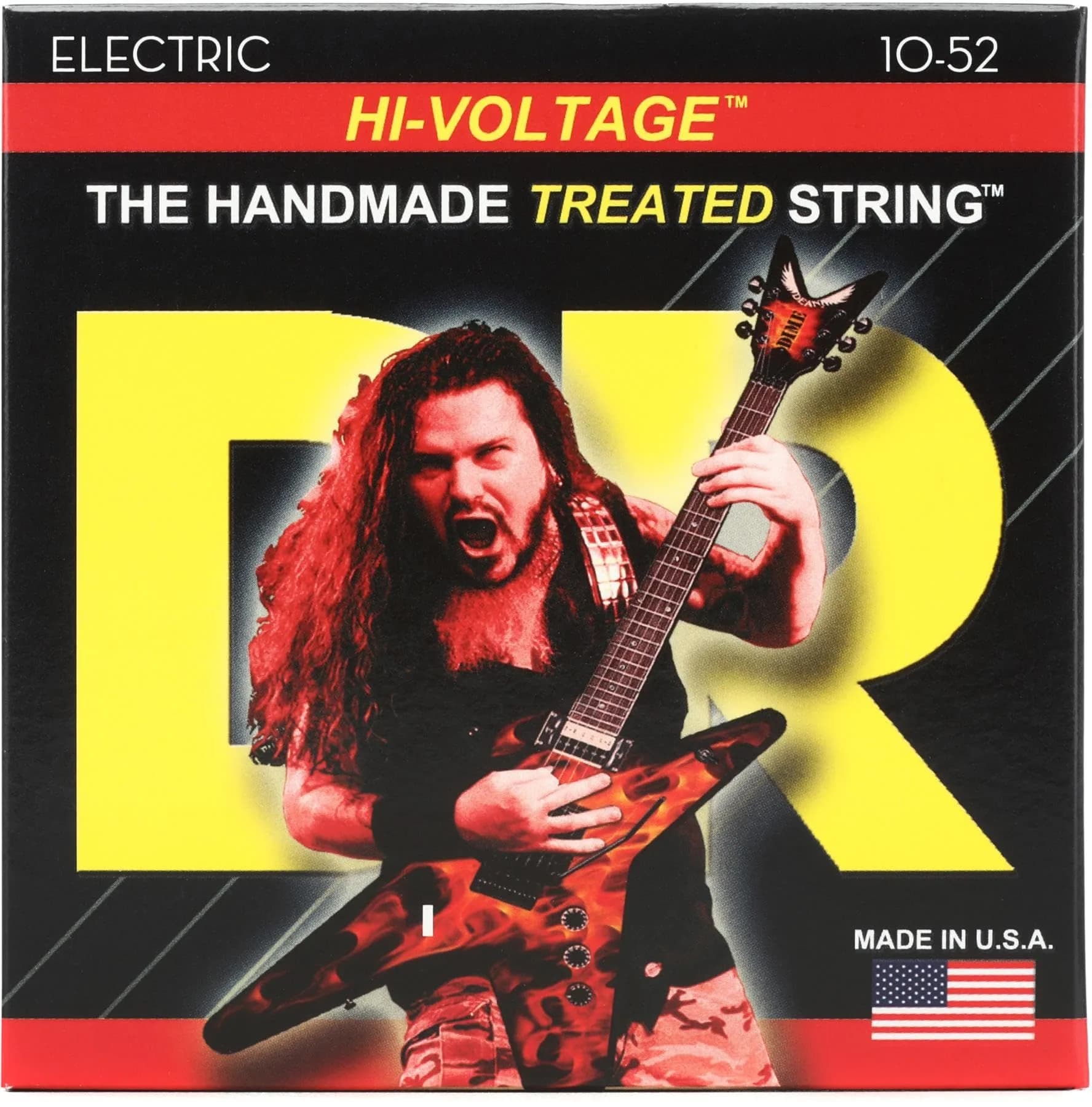 DR Strings DBG-10/52 Hi-Voltage Dimebag Darrell Signature Electric Guitar Strings - .010-.052 | Heavy-gauge, corrosion-resistant — 10-52