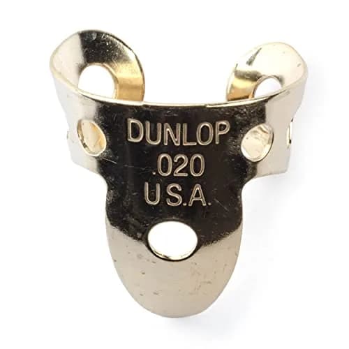 Jim Dunlop Brass Fingerpicks .020 Inch Gauge | 20 Picks Per Tube thumbnail 1