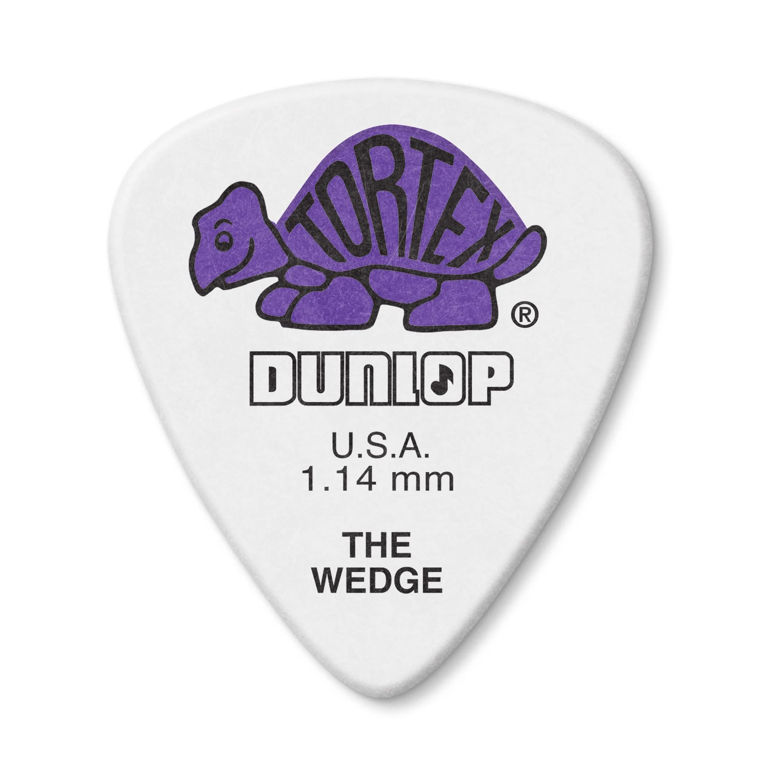 Jim Dunlop Tortex Wedge Guitar Picks 1.14mm (72 Pack) | Heavy Gauge for Strumming & Lead — PURPLE