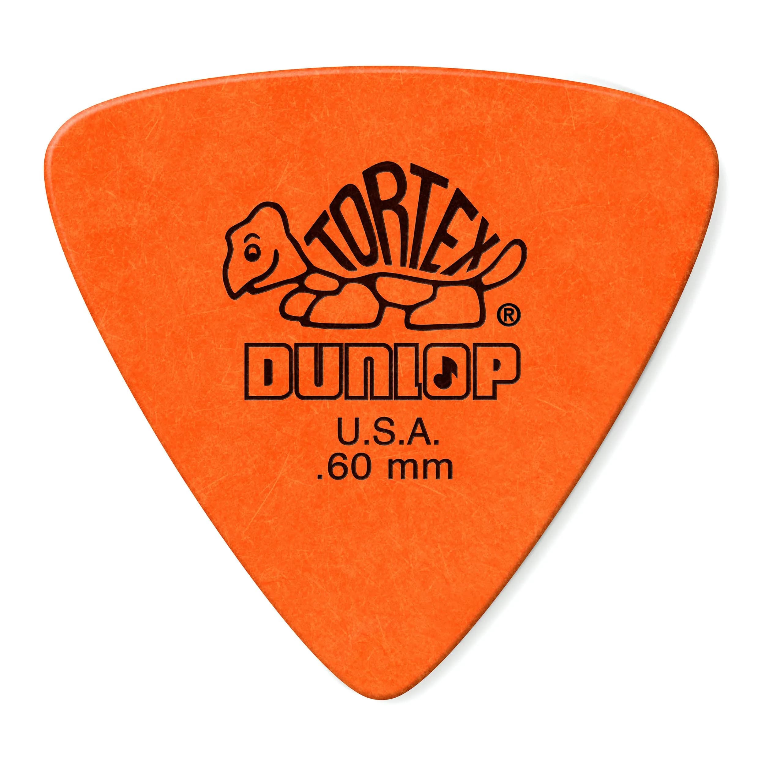 Jim Dunlop Tortex Triangle Pick 0.60mm | Orange, 72 Pack, Guitar & Bass Accessory — ORANGE