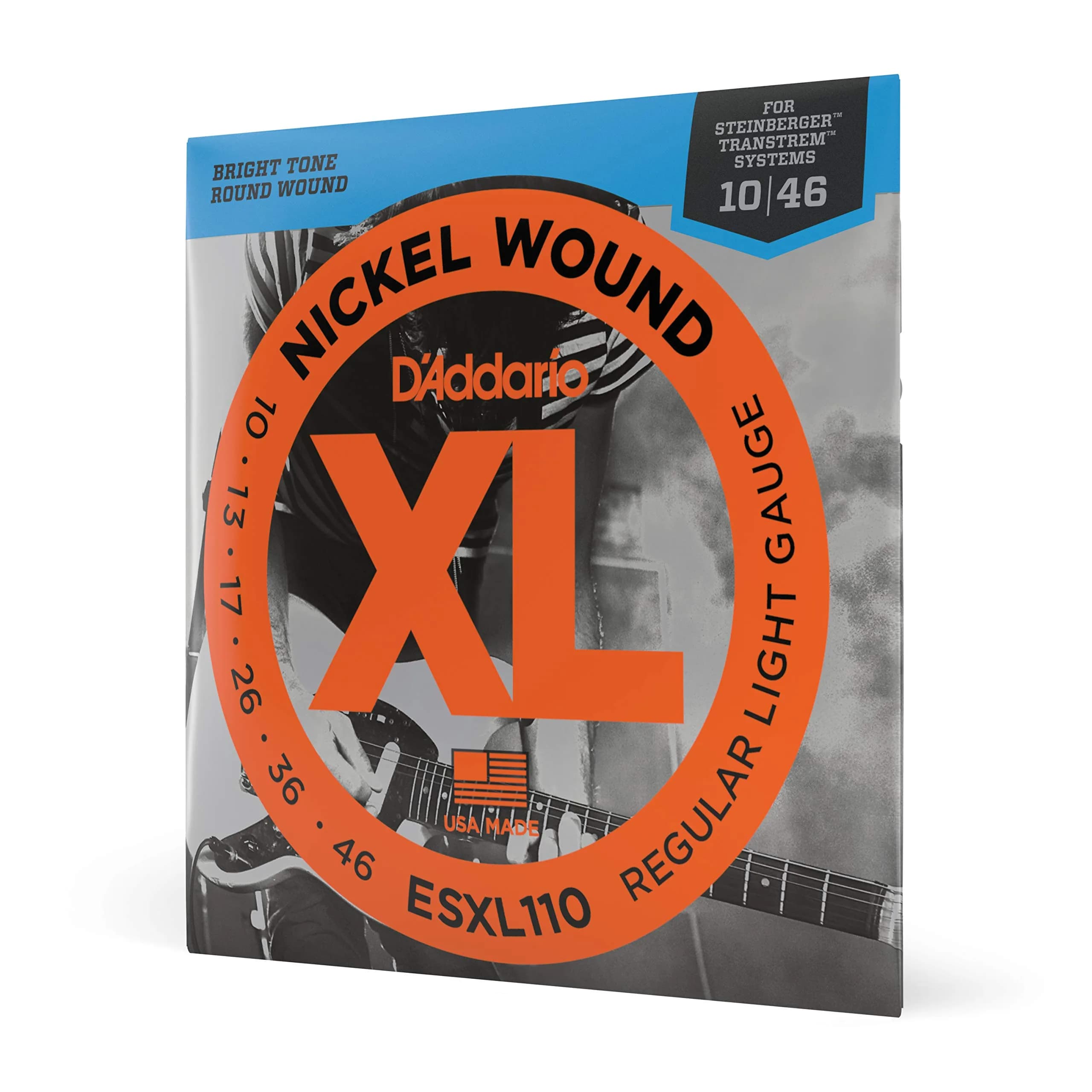 D'Addario XL Nickel Electric Guitar Strings ESXL110 Regular Light Double Ball End 10-46 | Perfect Intonation - main product image