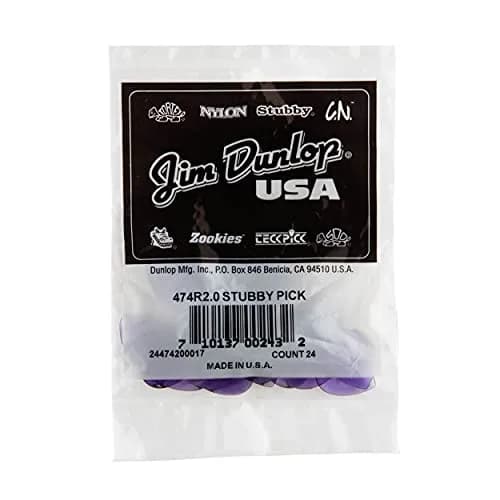 Jim Dunlop Stubby® 2.0mm Guitar Picks (24-Pack, Light Purple) | Smooth Release for Fast Licks thumbnail 4