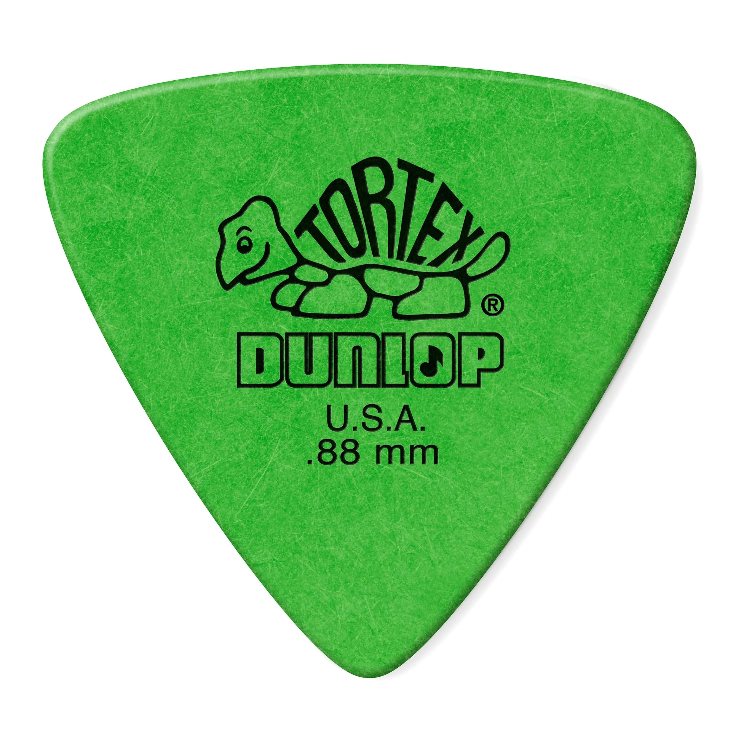 Jim Dunlop Tortex Triangle Pick .88MM | 72 Pack, Green, Made in USA — GREEN