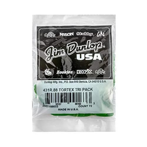 Jim Dunlop Tortex Triangle Pick .88MM | 72 Pack, Green, Made in USA thumbnail 4