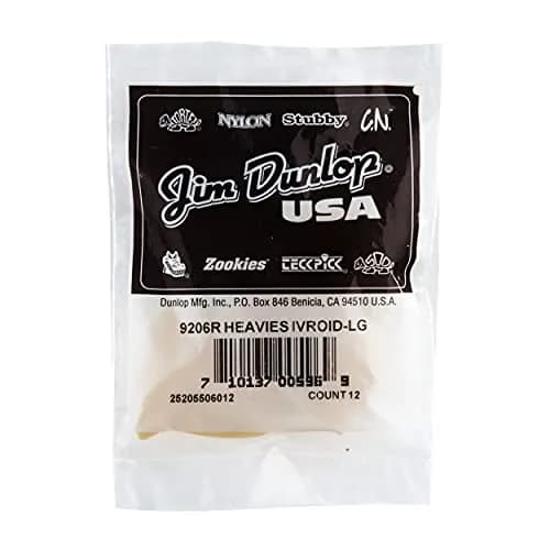 Jim Dunlop Heavies Ivoroid Large Thumbpicks | 12 Pack for Guitar & Bass (Large, Plastic) thumbnail 4