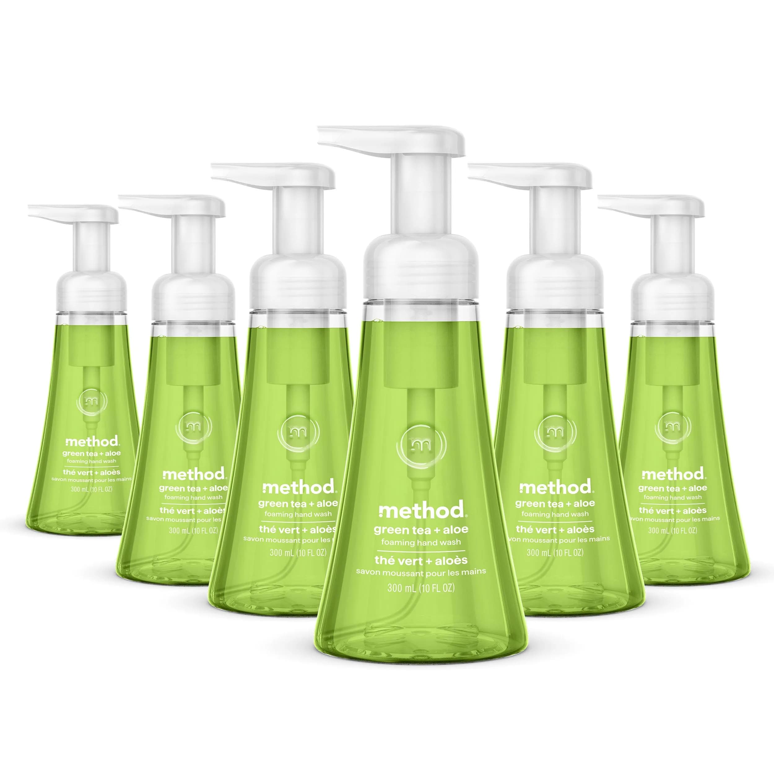 Method Foaming Hand Wash Green Tea + Aloe 355ml (12 Fl Oz) 6 Pack | Gentle Cleansing for All Skin Types - main product image
