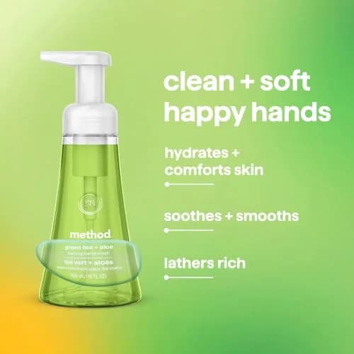 Method Foaming Hand Wash Green Tea + Aloe 355ml (12 Fl Oz) 6 Pack | Gentle Cleansing for All Skin Types thumbnail 5