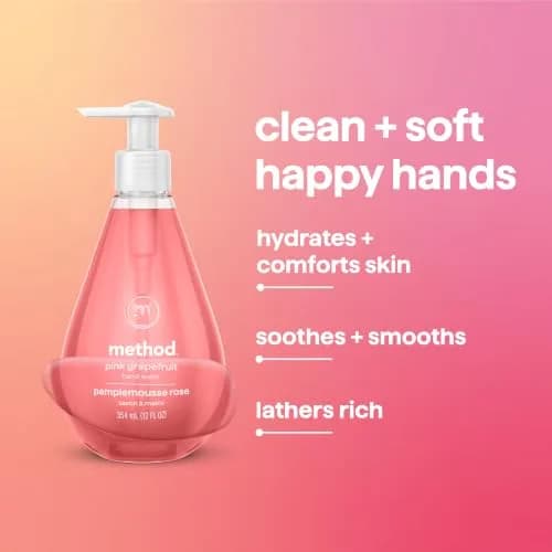 Method Pink Grapefruit Gel Hand Wash 2124ml (72 Fl Oz) | Cleans Hands, Softens Skin, Leaves Fresh Scent thumbnail 4