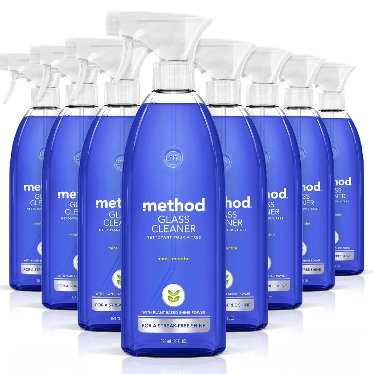 Method Glass Cleaner Spray, Mint, 224 fl oz (8 x 28 fl oz) | Streak-Free Shine for All Glass Surfaces