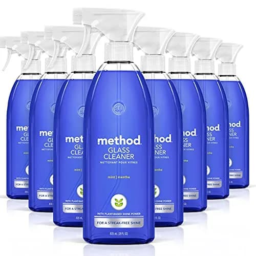 Method Glass Cleaner Spray, Mint, 224 fl oz (8 x 28 fl oz) | Streak-Free Shine for All Glass Surfaces thumbnail 1