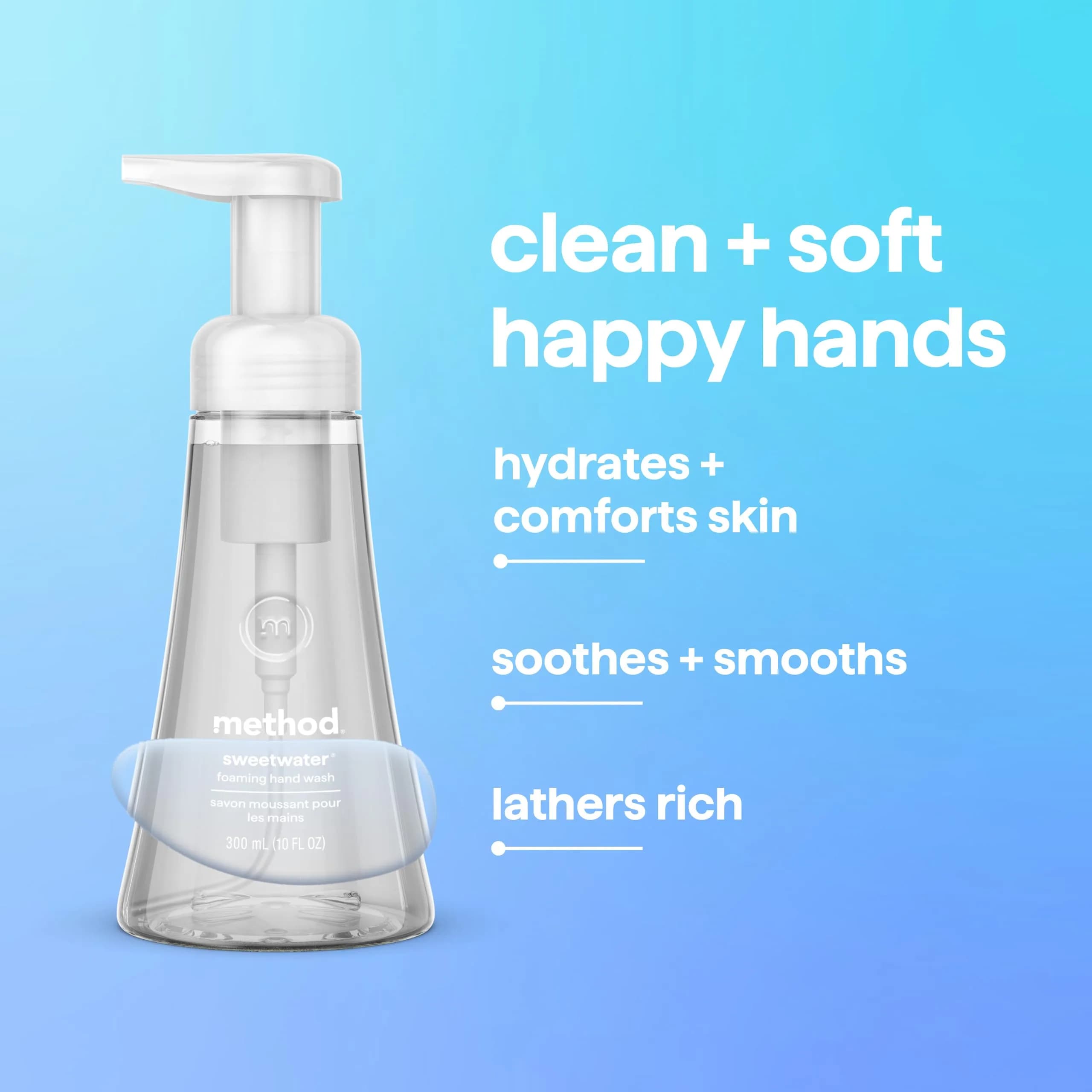 Method Foaming Hand Wash Sweet Water 1.77 L (60 Fl Oz) | Gentle Cleansing for All Skin Types - view 5