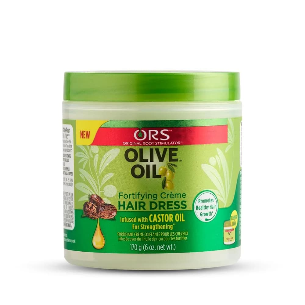 ORS Olive Oil Fortifying Cream Hair Dress, 6 oz | Moisturizes & Strengthens Dry Hair