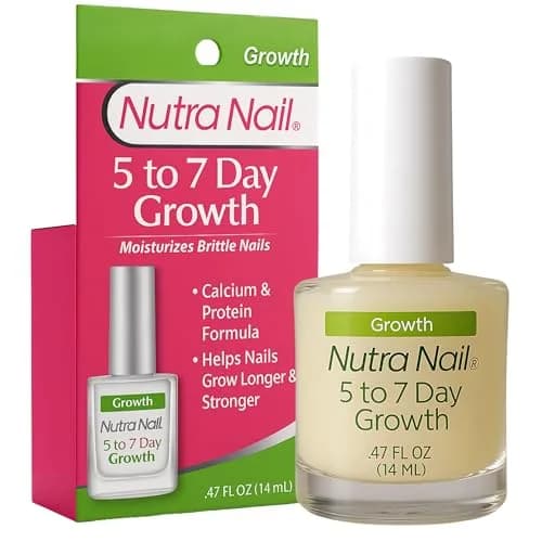 Nutra Nail 5 to 7 Day Growth Treatment Nail Strengthener 13.3ml (0.47 Fl Oz) | Keratin & Calcium Formula for Brittle Nails thumbnail 1