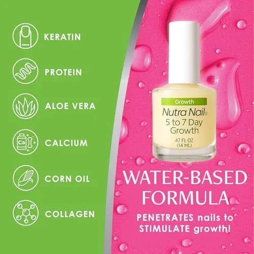 Nutra Nail 5 to 7 Day Growth Treatment Nail Strengthener 13.3ml (0.47 Fl Oz) | Keratin & Calcium Formula for Brittle Nails thumbnail 4
