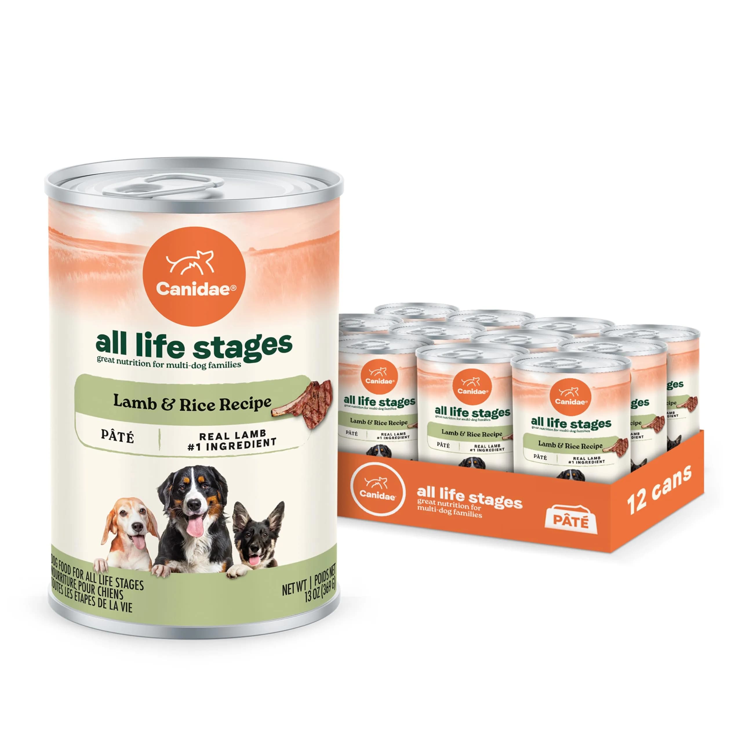 CANIDAE All Life Stages Wet Dog Food, Multi-Protein, 13 oz, 6 Pack | Complete Nutrition for All Breeds & Sizes — 13 Ounce