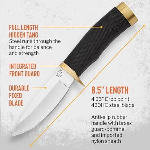 Buck Knives 692 Vanguard Fixed Blade Hunting Knife 8.5" | Full Tang, 4.1" Drop Point Blade, USA Handcrafted thumbnail 4