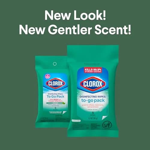 Clorox Disinfecting Wipes To Go Pack 9 Count | Bleach-Free Fresh Scent for Surfaces thumbnail 2