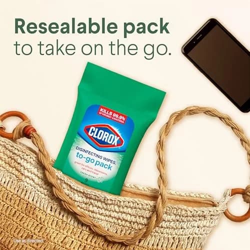 Clorox Disinfecting Wipes To Go Pack 9 Count | Bleach-Free Fresh Scent for Surfaces thumbnail 4