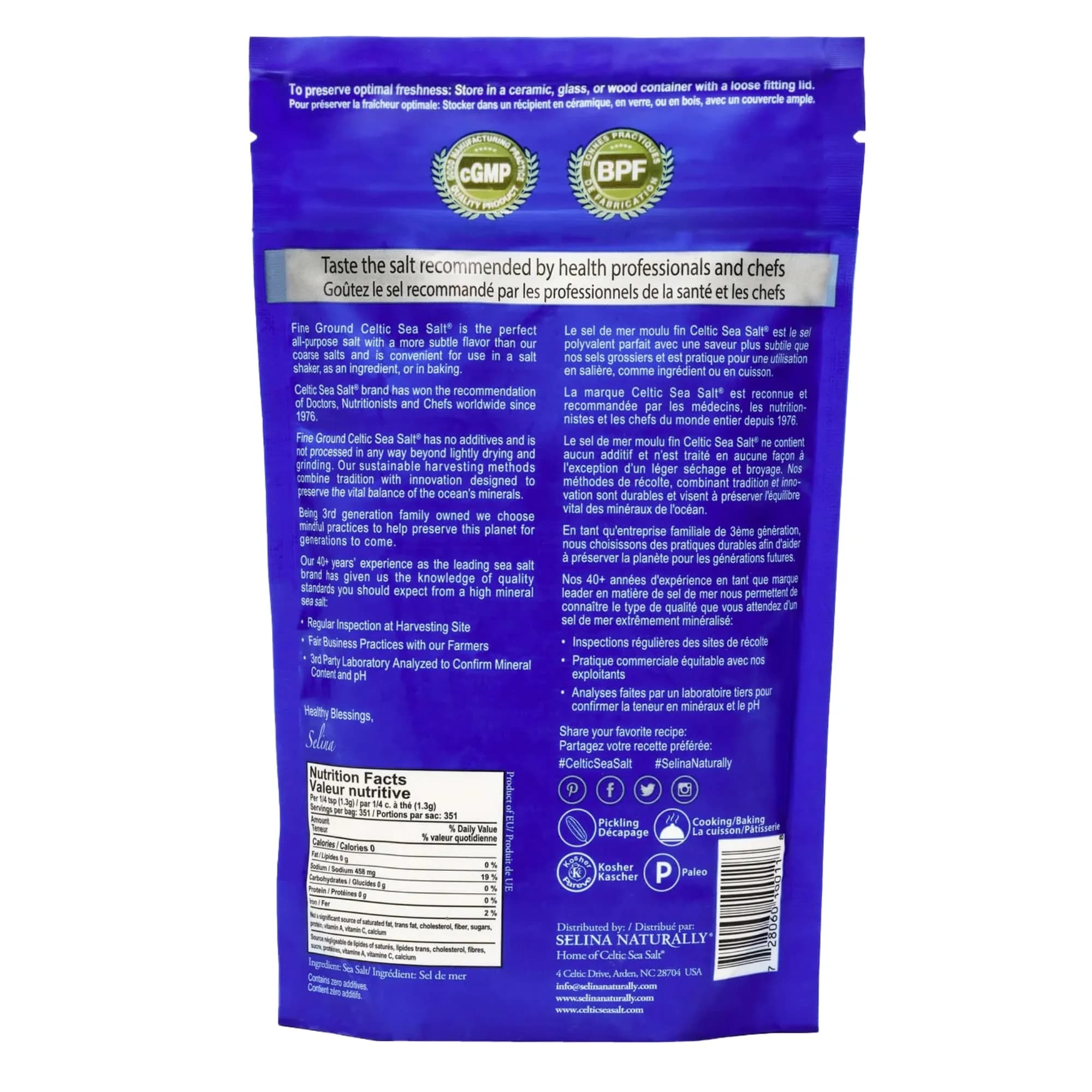 Celtic Sea Salt Fine Ground, Unrefined Mineral Salt for Cooking, 1 lb | Naturally Rich, Kosher Certified, Unrefined & Mineral-Rich - view 2