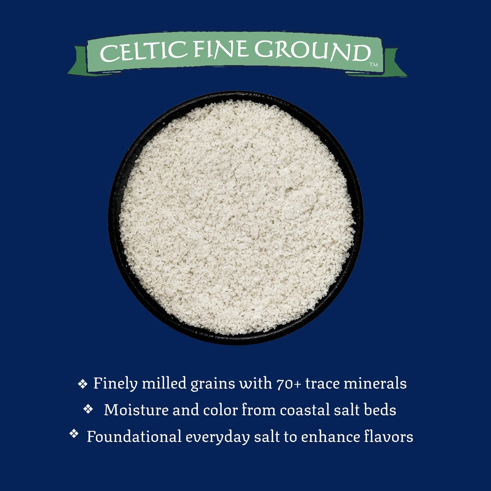 Celtic Sea Salt Fine Ground, Unrefined Mineral Salt for Cooking, 1 lb | Naturally Rich, Kosher Certified, Unrefined & Mineral-Rich - view 3