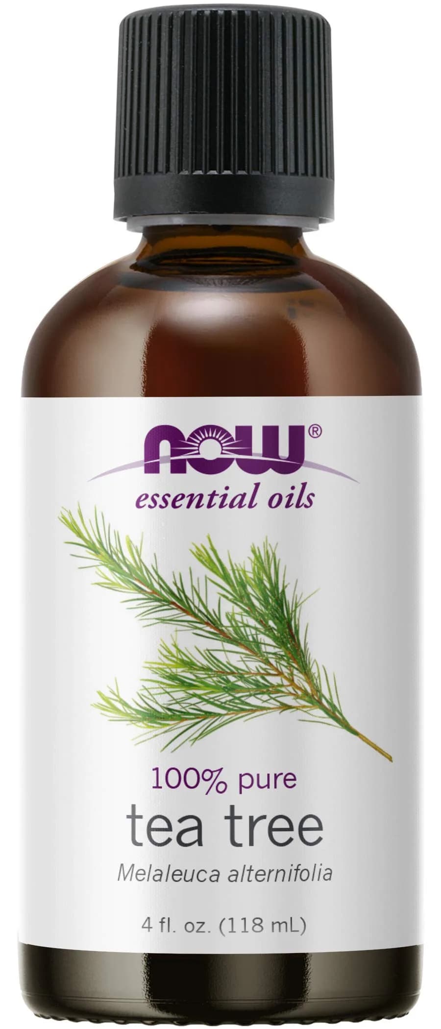NOW Foods Tea Tree Oil 4 oz | Pure, Aromatherapy-Grade, Skin & Hair Support — Yellow